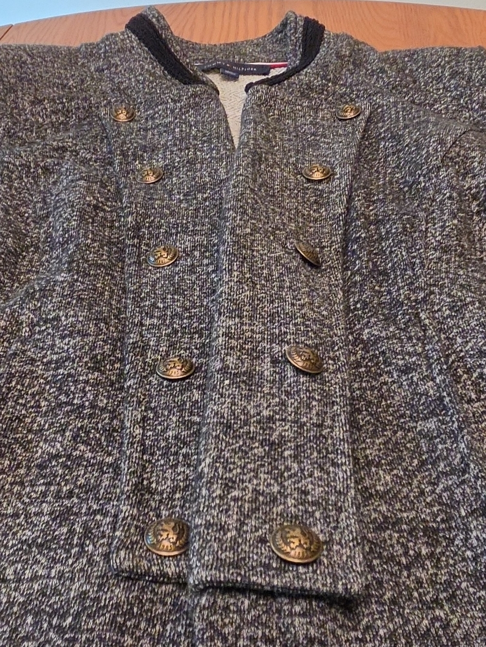 Tommy Hilfiger Women’s Size L Gray Double-Breasted Button-Front Lined Jacket - Picture 4 of 8
